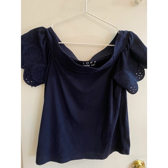 Loft Vintage Soft Off Shoulder Scallop Top - Picture 3 of 4